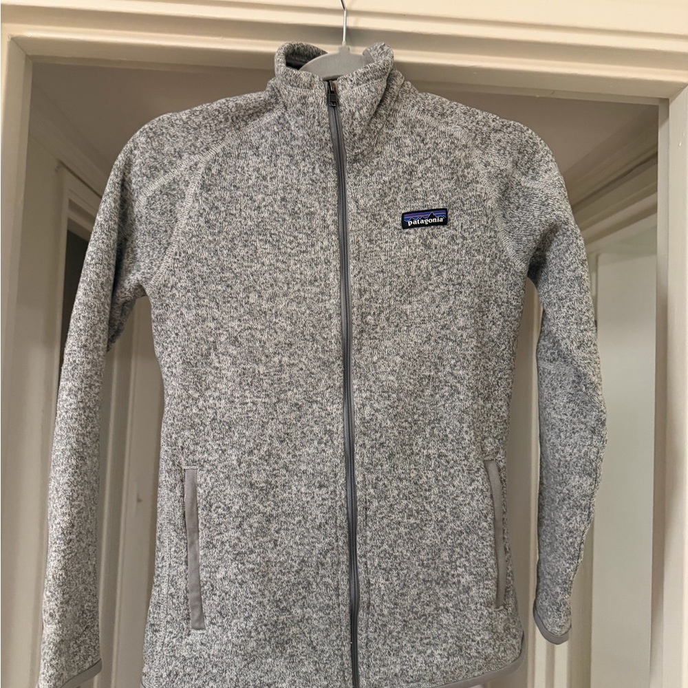 Patagonia Gray Better Sweater Full Zip Jacket in Birch White